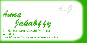 anna jakabffy business card